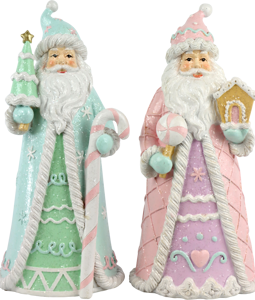 3339 SANTA CLAUSES CANDY XMAS S/2